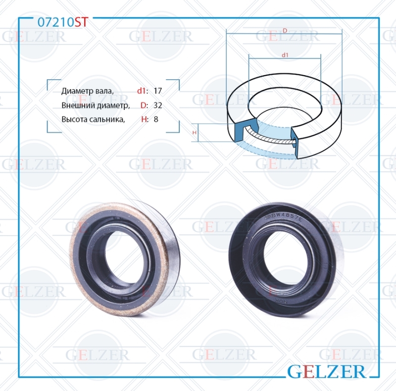 Сальник рулевой рейки 17*32*8 (0am2) - GELZER 07210ST