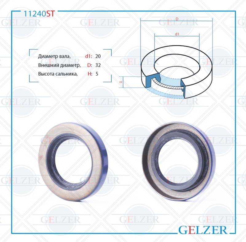 Сальник рулевой рейки 20*32*5 (0m) - GELZER 11240ST