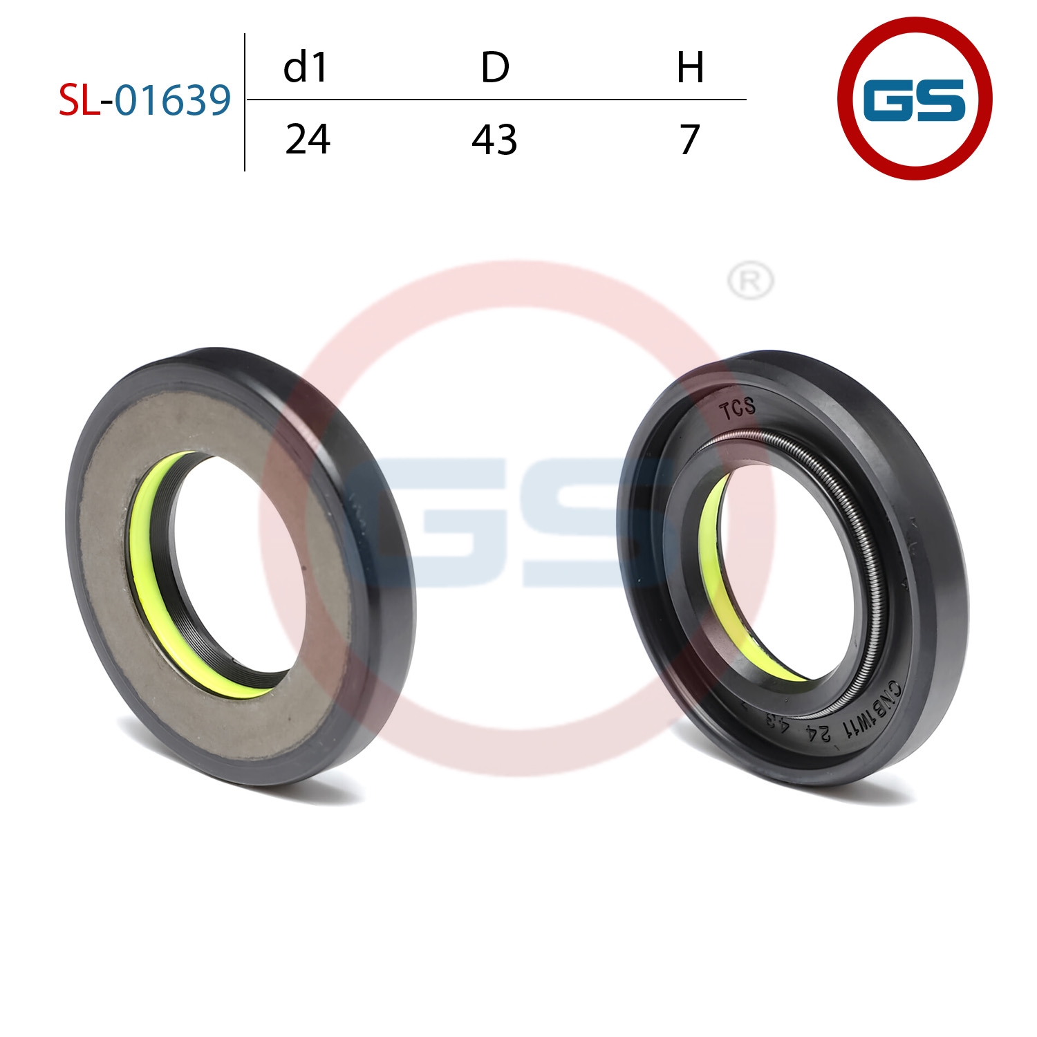 Сальник рулевой рейки 24*43*7 (7v1) - GS SL-01639