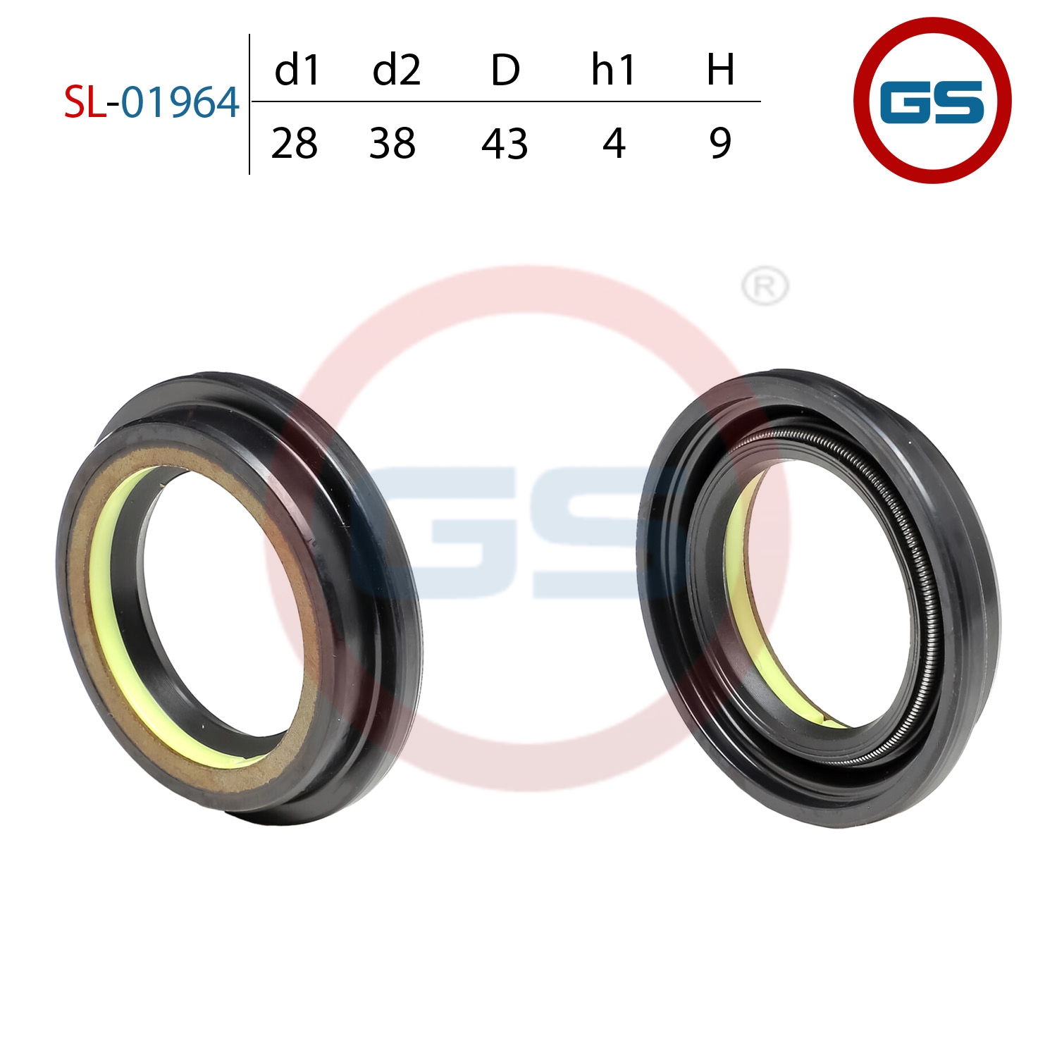 Сальник рулевой рейки 28*38/43*4/9 (6v1) - GS SL-01964