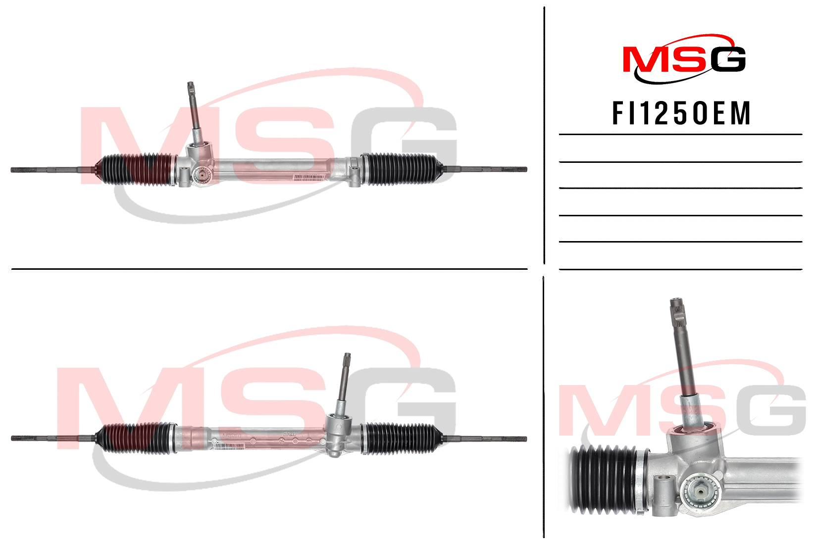 Рулевая рейка без ГУР новая оригинальная Fiat 500 / 500c 2007- - MSG FI125OEM