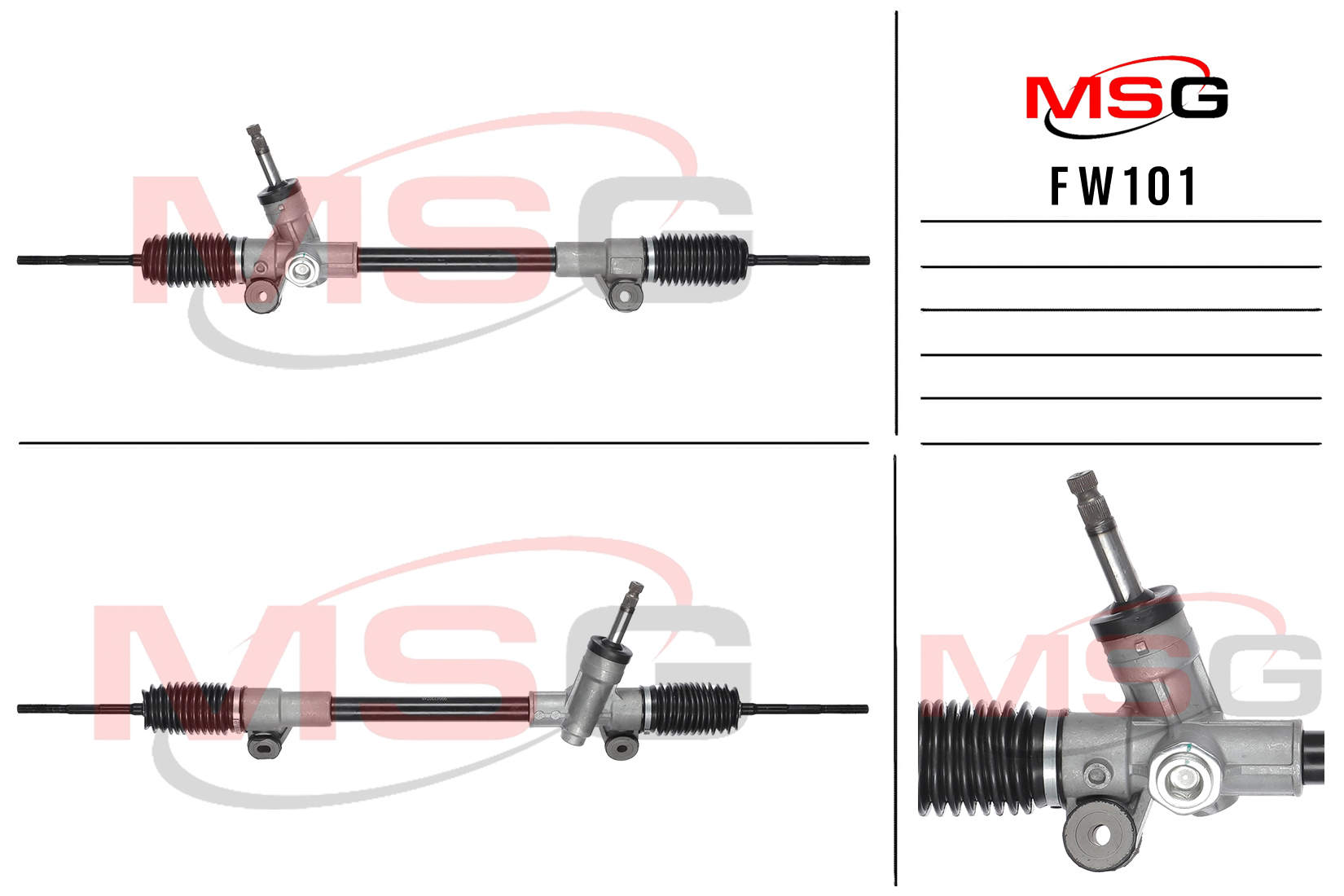 Рулевая рейка без ГУР новая FAW V5 2012- - MSG FW101