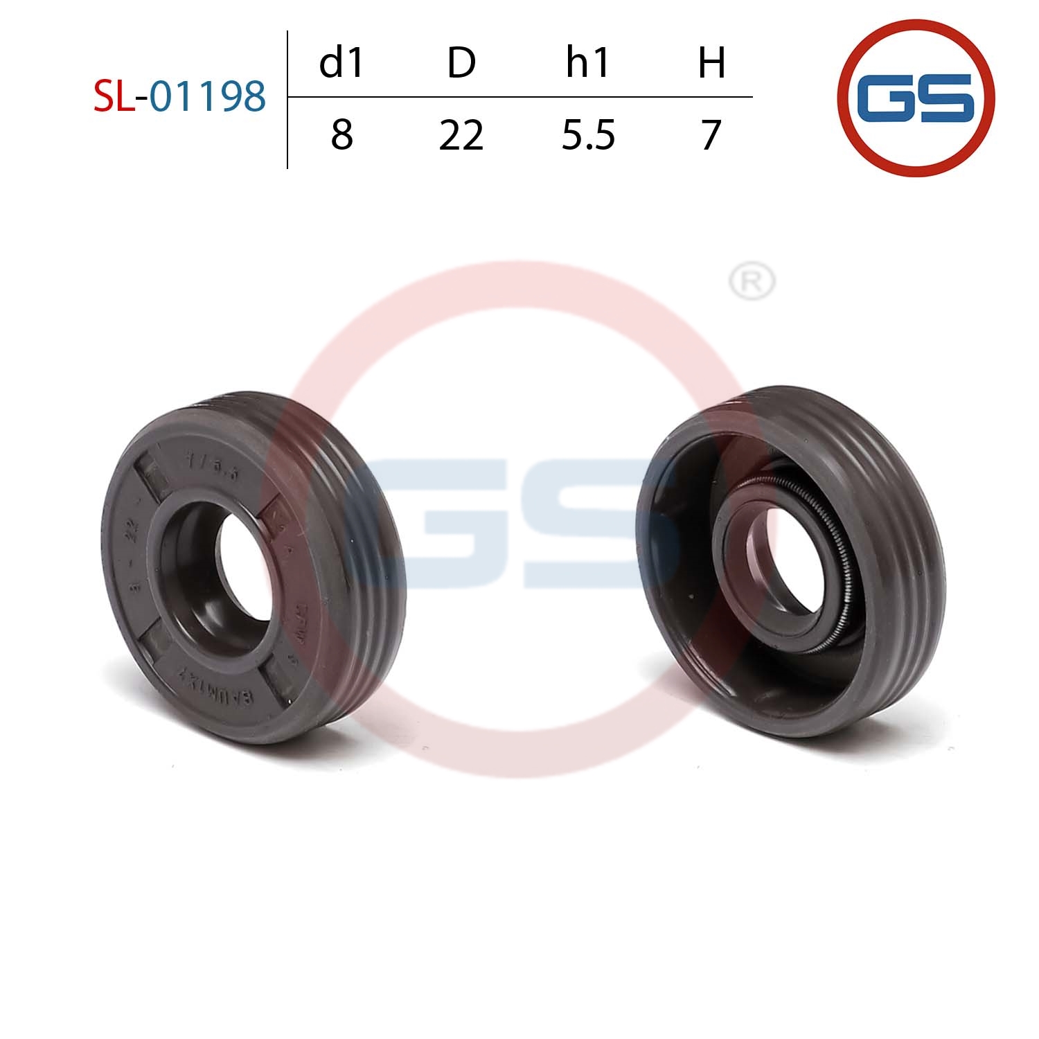 Сальник рулевой рейки 8*22*5.5/7 (1pm) - GS SL-01198