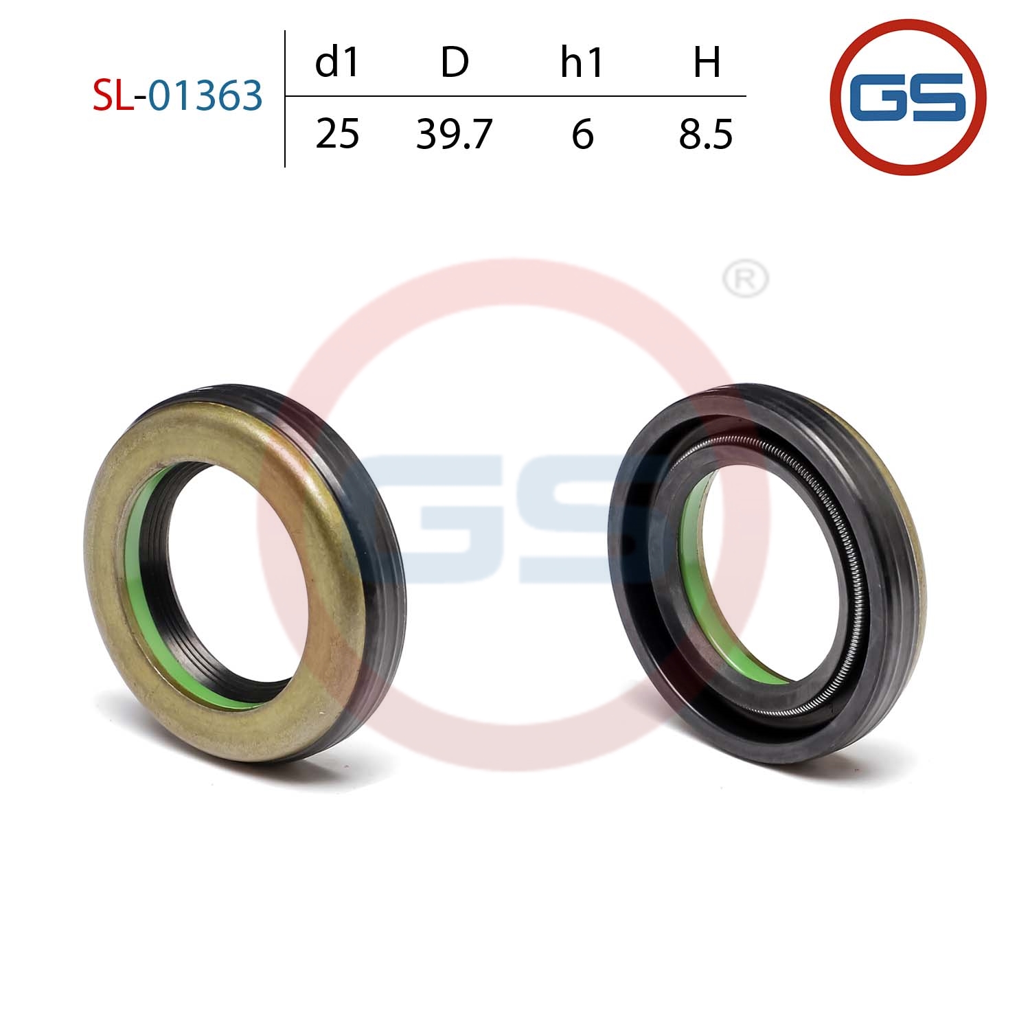 Сальник рулевой рейки 25*39.7*6/8.5 (7v1) - GS SL-01363