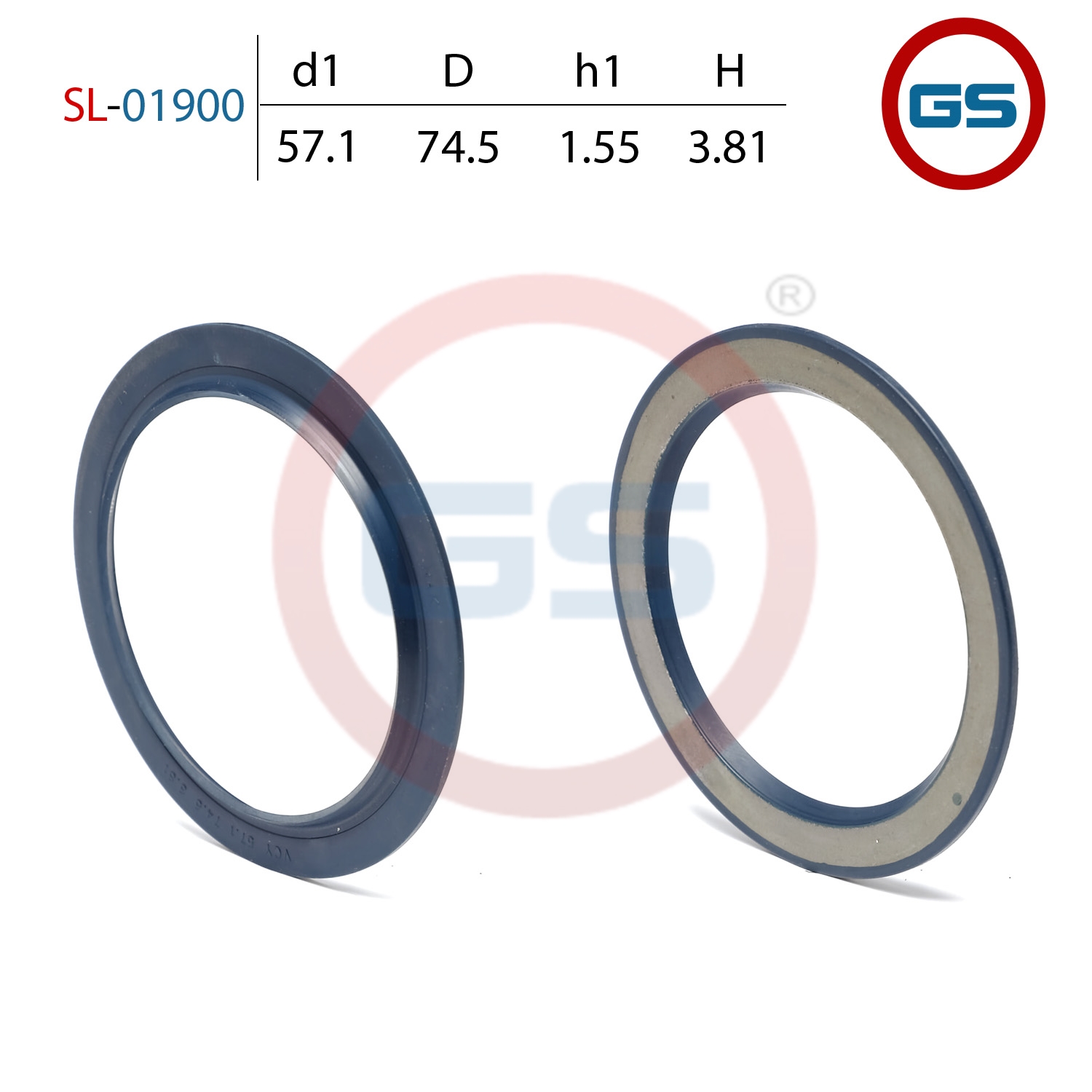 Сальник рулевой рейки 57.1*74.5*1.55/3.81 (8p) - GS SL-01900