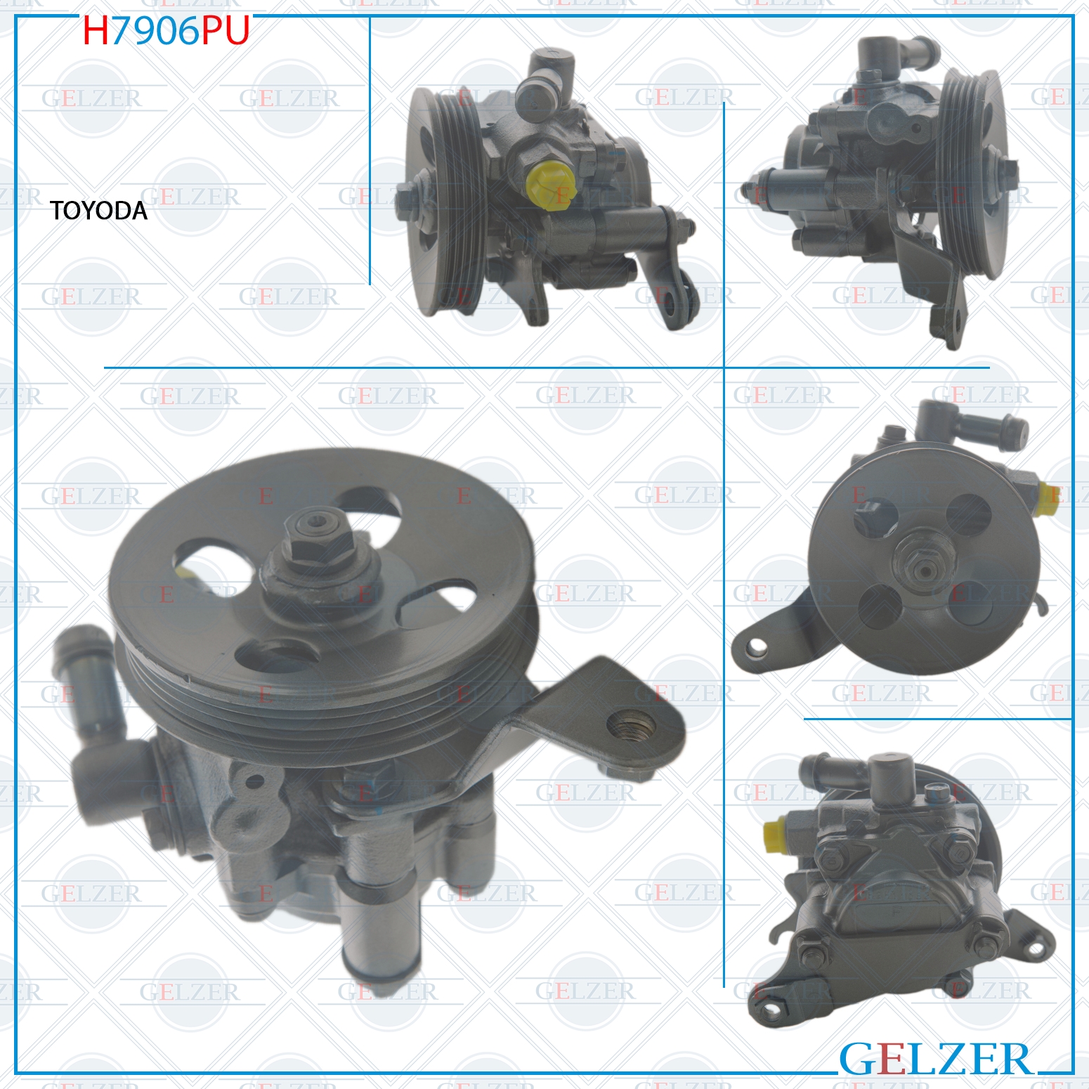 Насос гидроусилителя руля Lexus ES, Lexus RX, Toyota Camry (Ориг.восст) - GELZER H7906PU