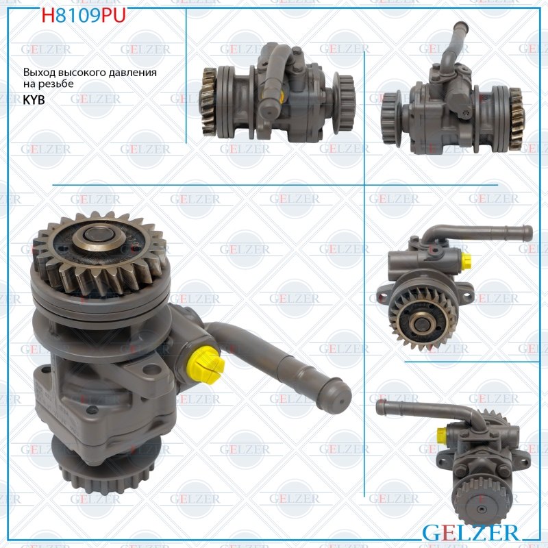 Насос гидроусилителя руля VW Multivan 2003, VW Touareg 2003-, VW Transporter T5 2003- (Ориг.восст) - GELZER H8109PU