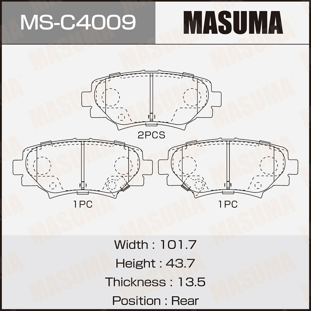Колодки дисковые ms-c4009 / np5035, p49049 front - Masuma MSC4009