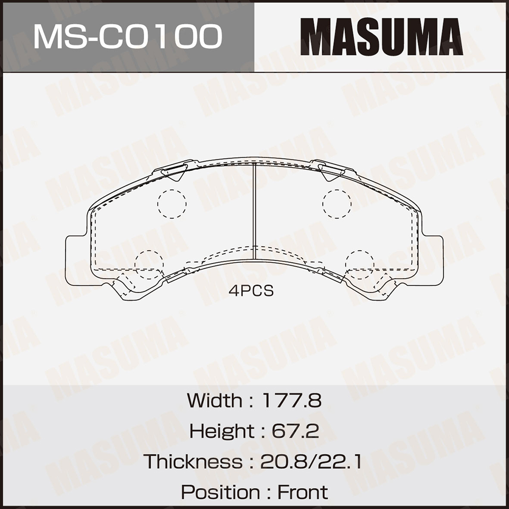 Колодки тормозные дисковые - Masuma MS-C0100