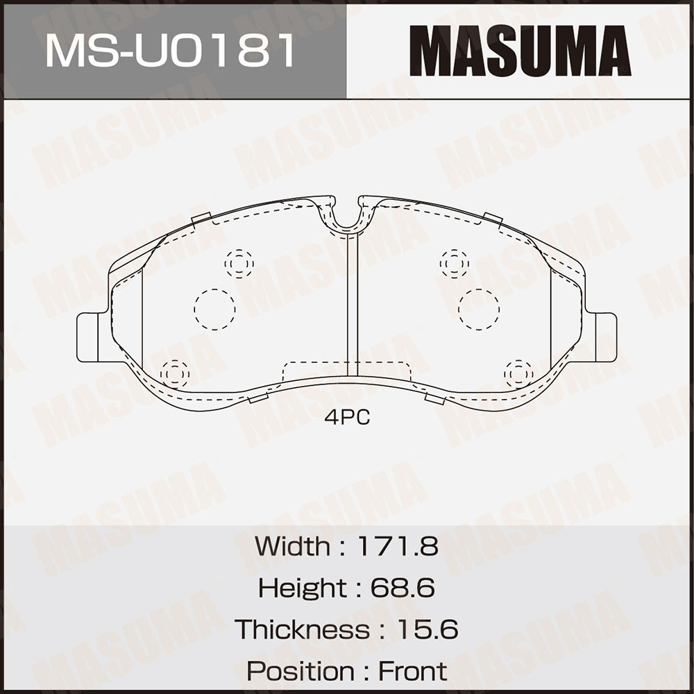Колодки дисковые MS-U0181