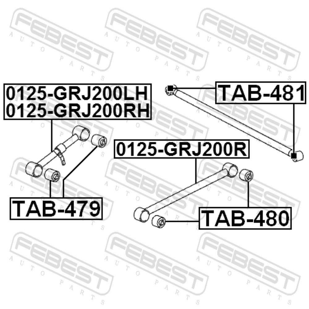 Тяга задняя продольная нижняя - Febest 0125-GRJ200R