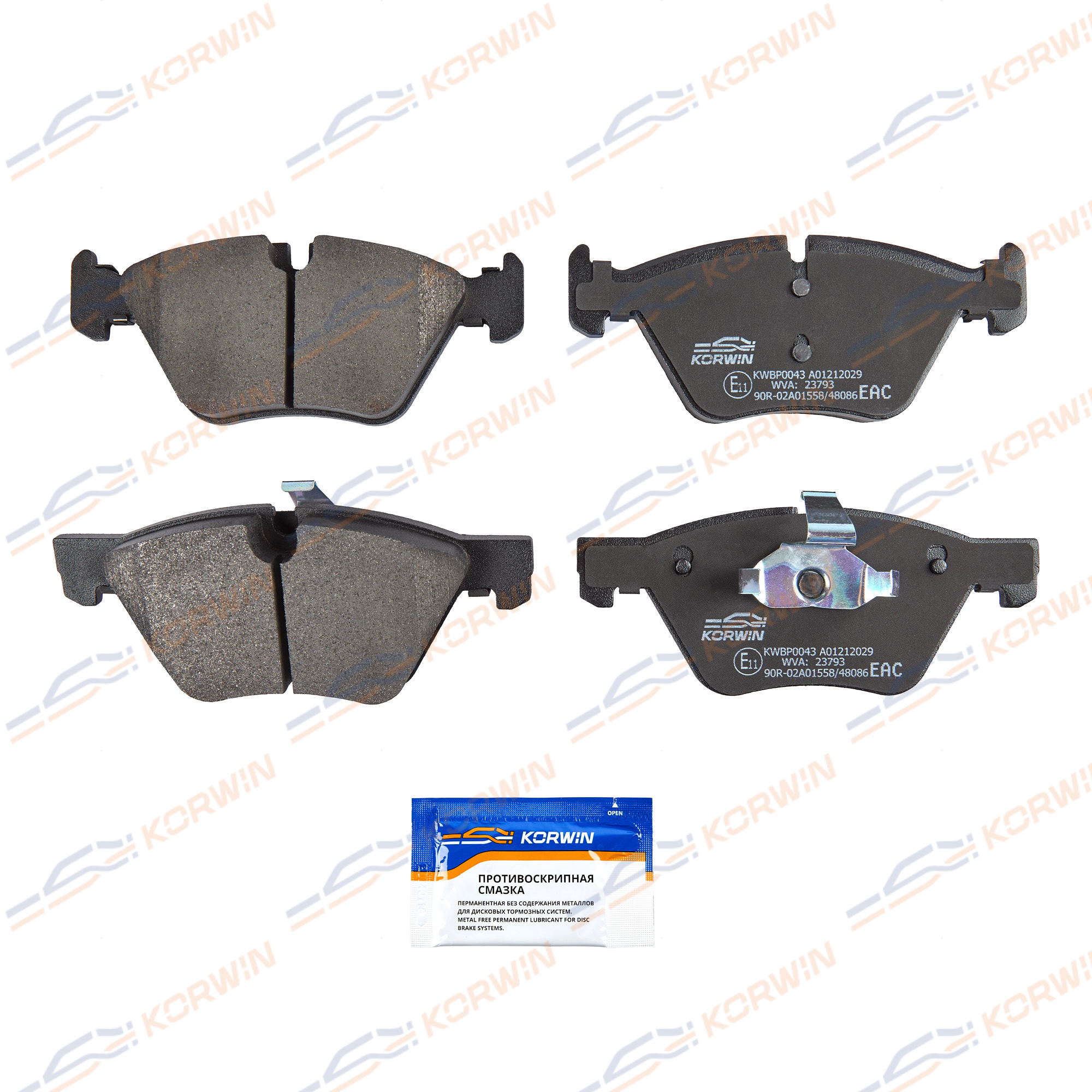 Колодки тормозные перед. BMW 3 (e90) 04-/5 (e60) 01-/x1 (e84) 09- | перед | - KORWIN KWBP0043