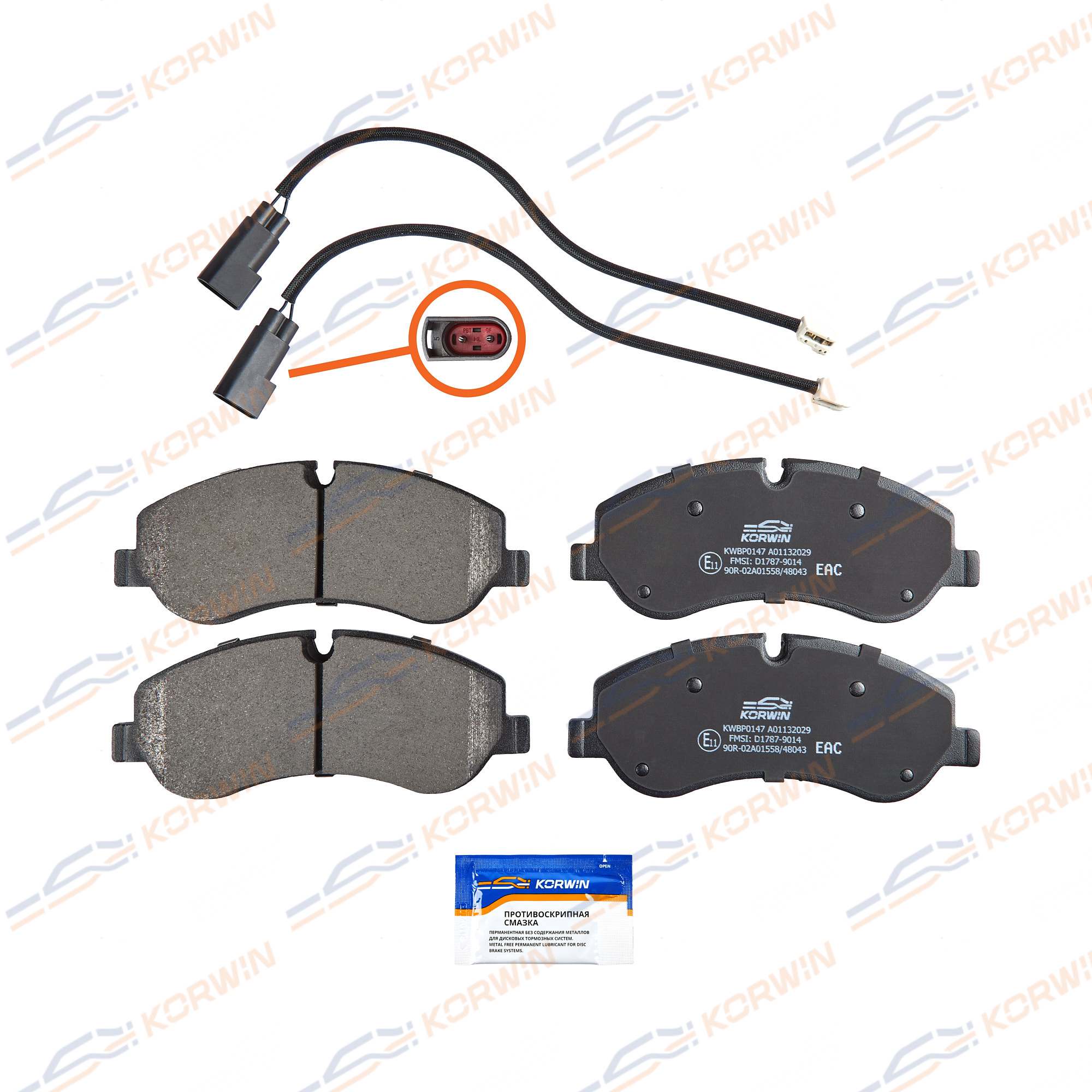 Колодки тормозные перед. Ford Tourneo Custom 12-/Transit (v363) 13- | перед | - KORWIN KWBP0147