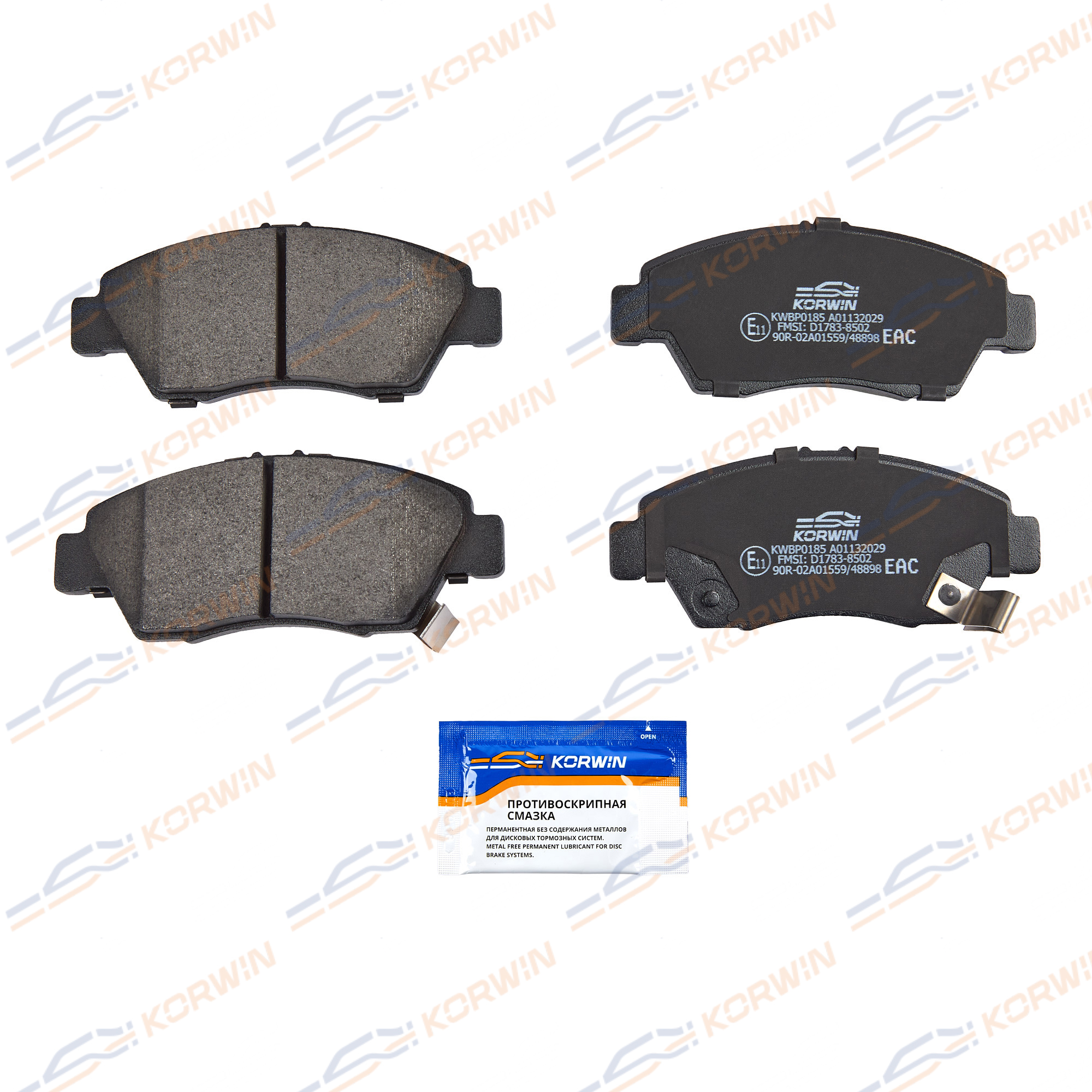 Колодки тормозные перед. Honda Civic v-viii 94-12/fr-v 04-11/Jazz III 07- | перед | - KORWIN KWBP0185