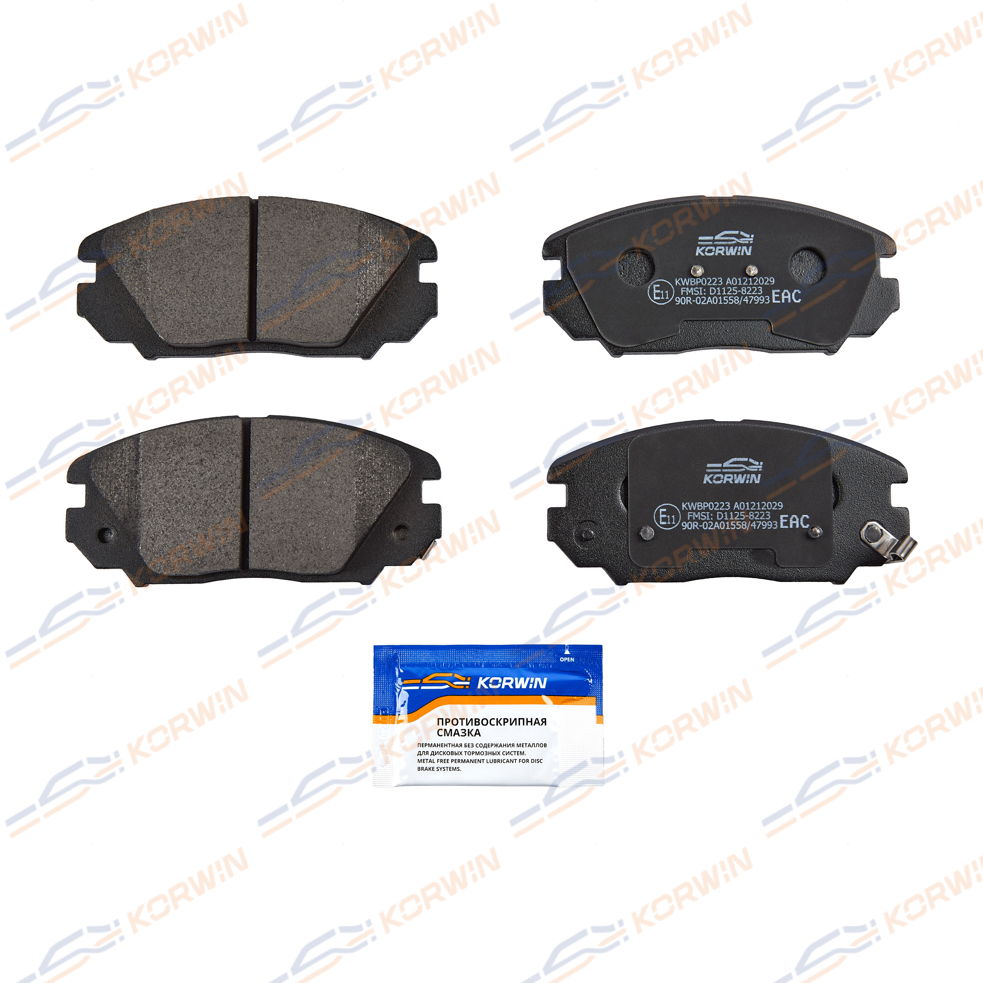 Колодки тормозные перед. Hyundai Sonata (nf) 05-/Tucson 04-/Kia Sportage II 04- | перед | - KORWIN KWBP0223