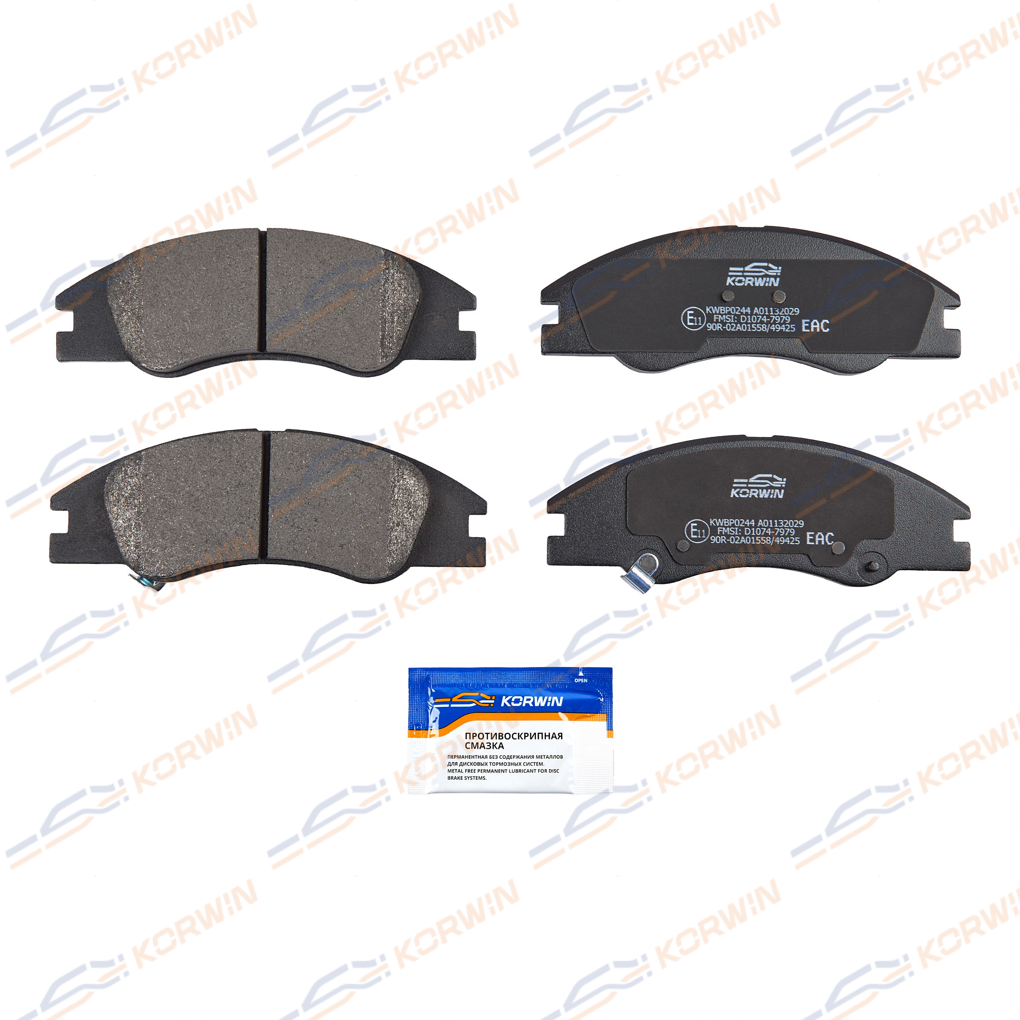 Колодки тормозные перед. Kia Cerato (ld) 04-/Spectra (ld) 04- | перед | - KORWIN KWBP0244