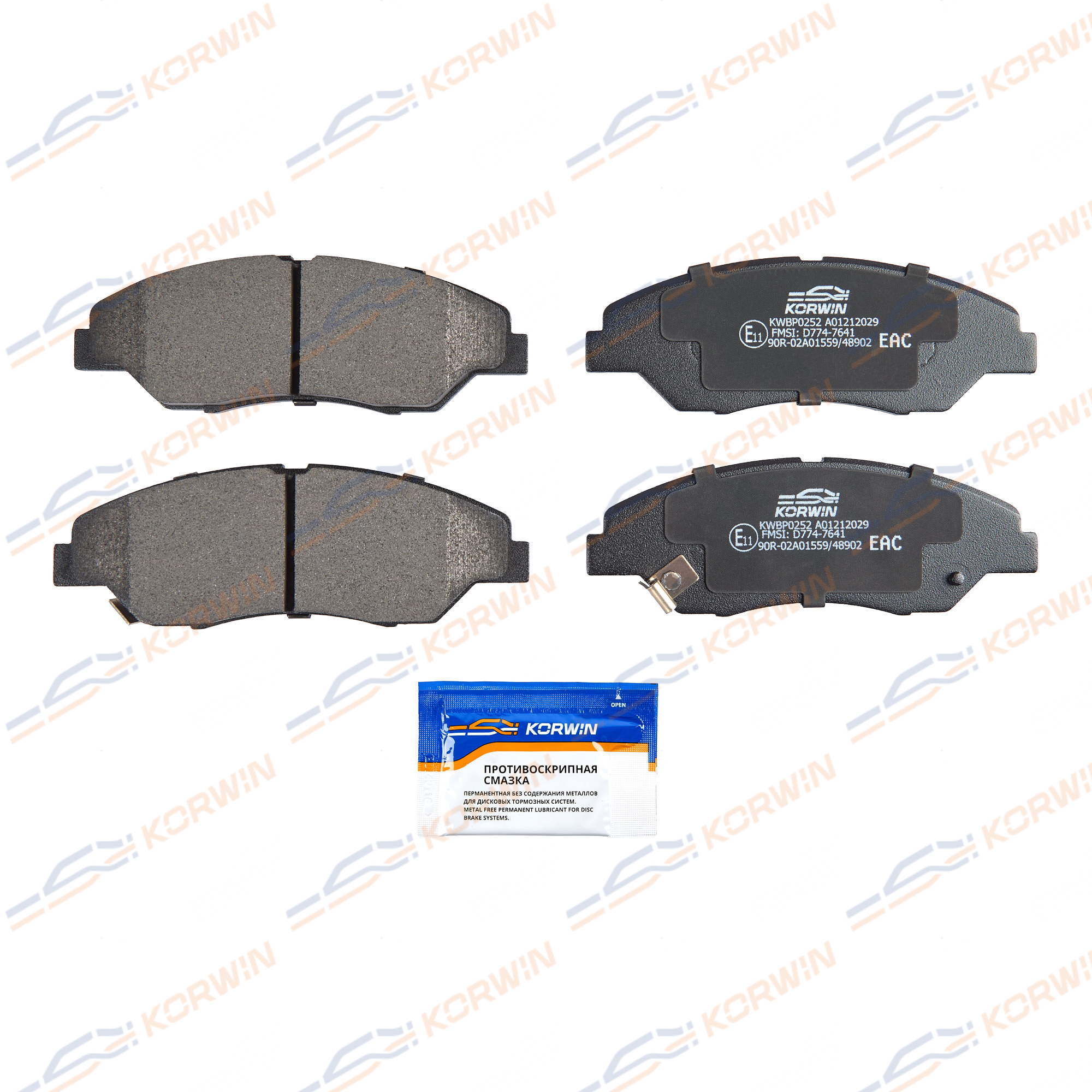 Колодки тормозные перед. Kia Retona (fk) 99-01/Sportage (k00) 94-03 | перед | - KORWIN KWBP0252