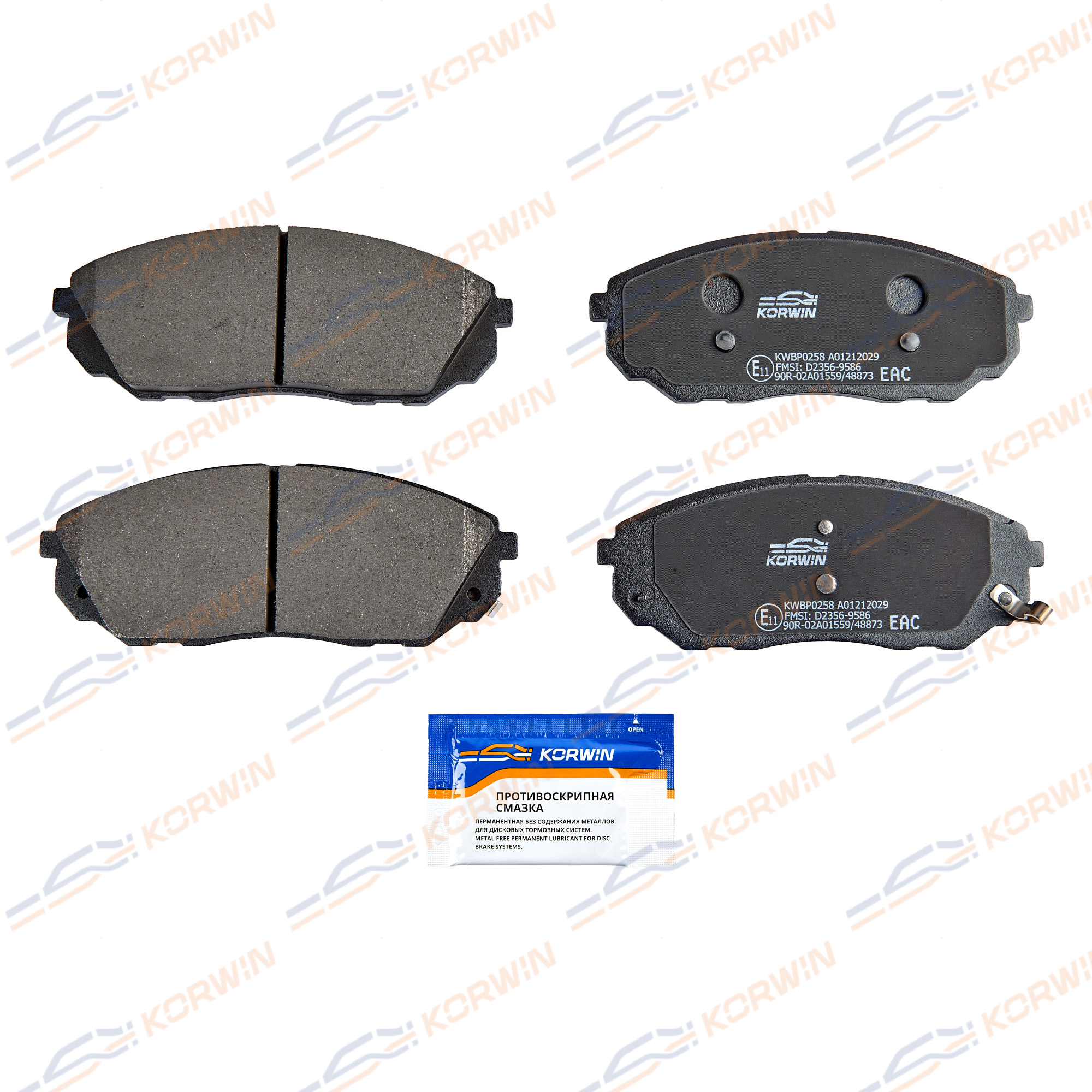 Колодки тормозные перед. Kia Sorento i (jc) 02- | перед | - KORWIN KWBP0258