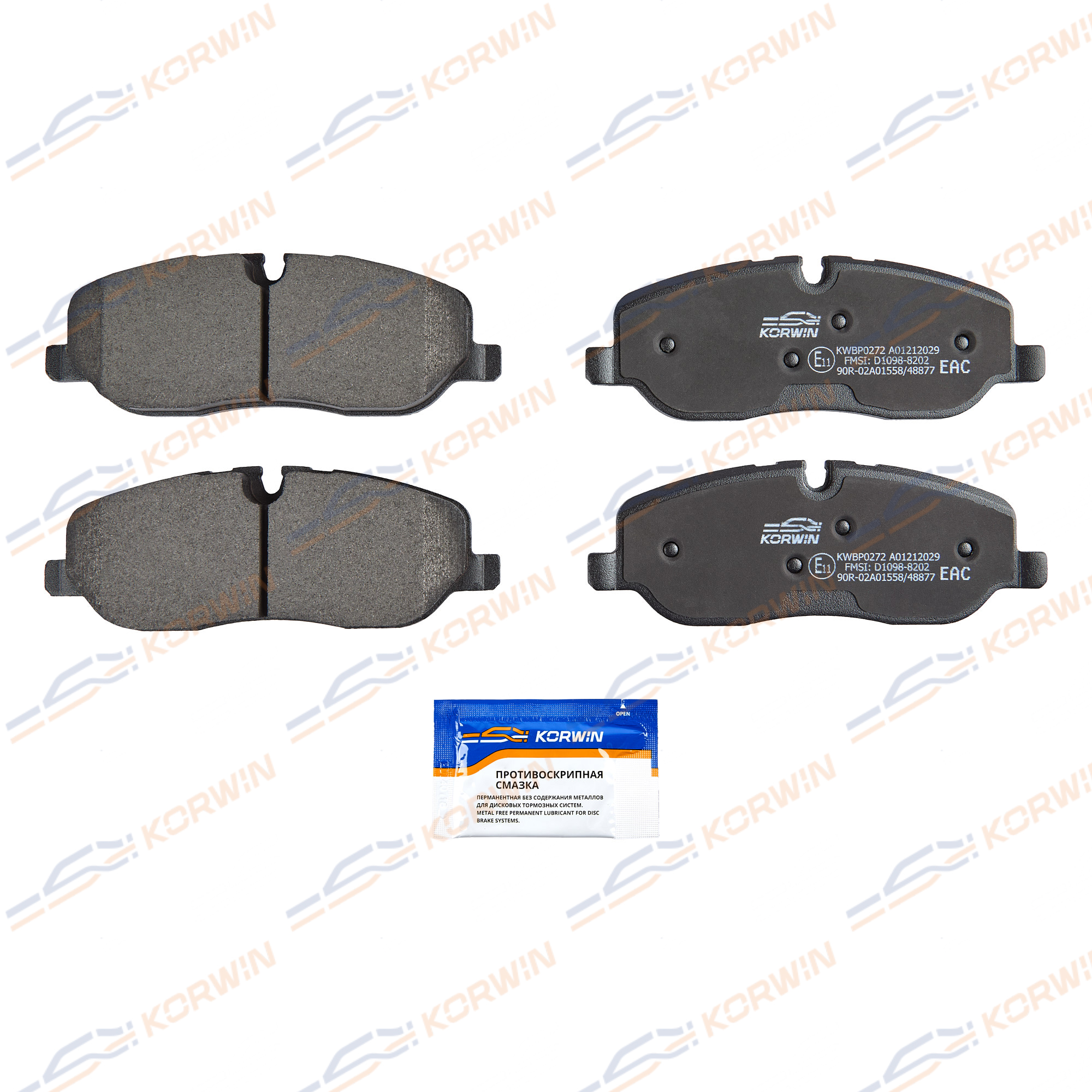 Колодки тормозные перед. Land Rover Discovery iii-iv (l319) 04-/Range Rover 02- | перед | - KORWIN KWBP0272
