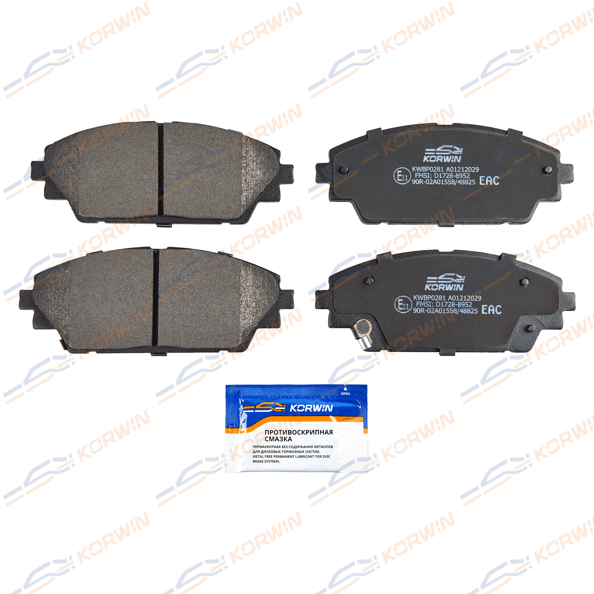 Колодки тормозные перед. Mazda 3 (bm) 13-/cx-3 (dk) 15- | перед | - KORWIN KWBP0281