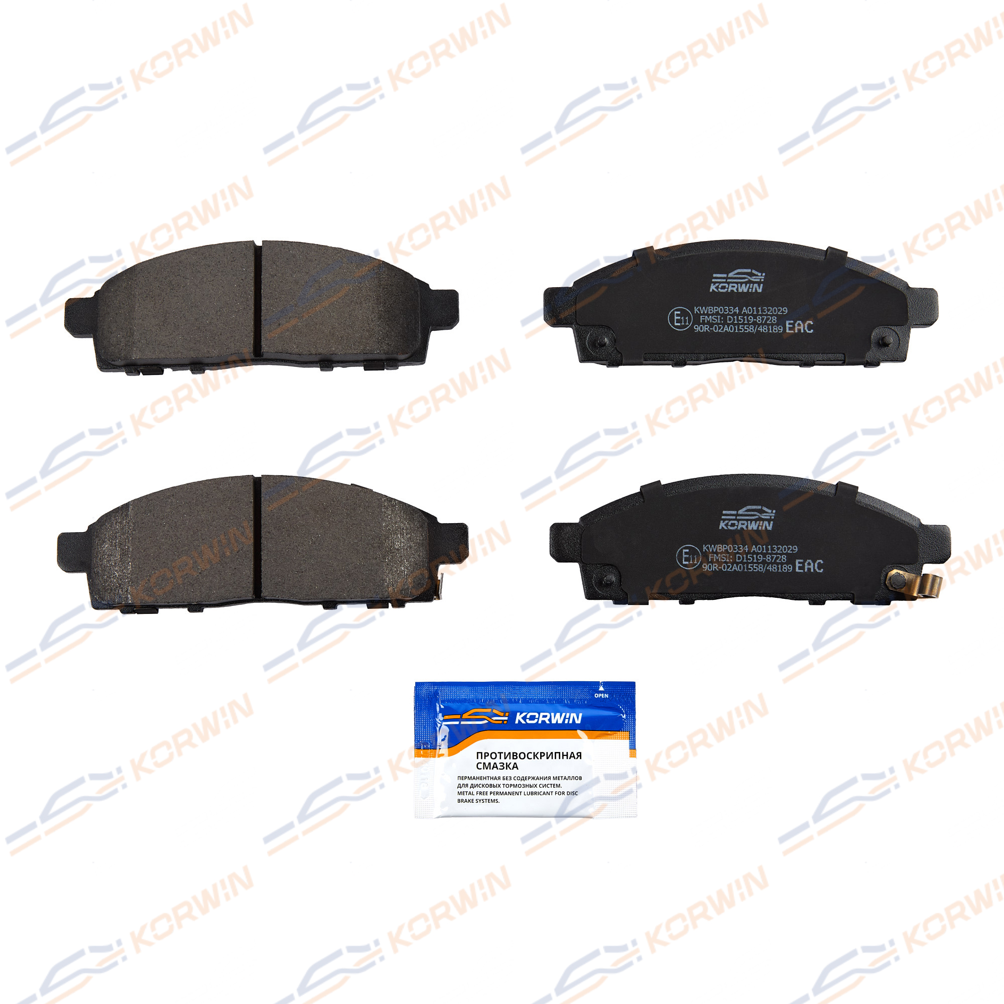 Колодки тормозные перед. Mitsubishi l200 05-/Pajero Sport II 08-/Nissan nv200 | перед | - KORWIN KWBP0334