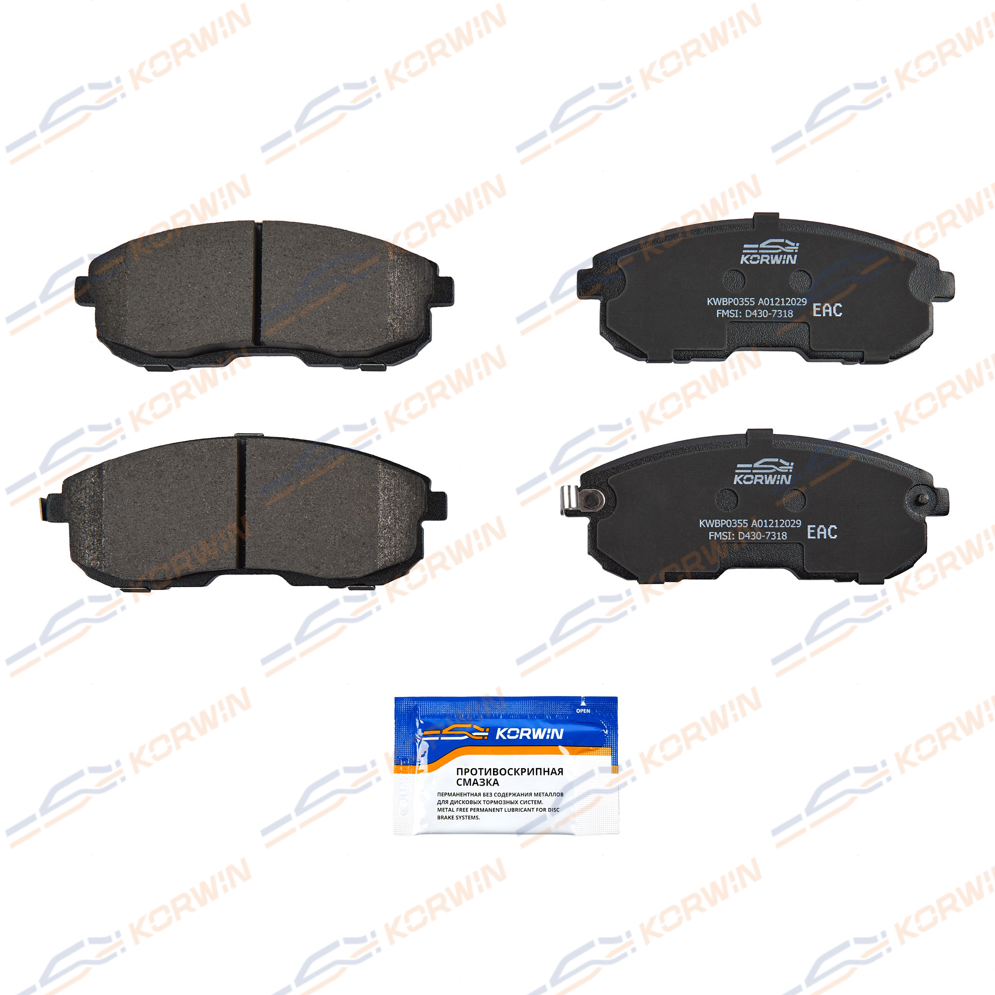Колодки тормозные перед. Nissan Juke (f15) 10-/Teana 03-/Tiida/Suzuki SX4 06- | перед | - KORWIN KWBP0355