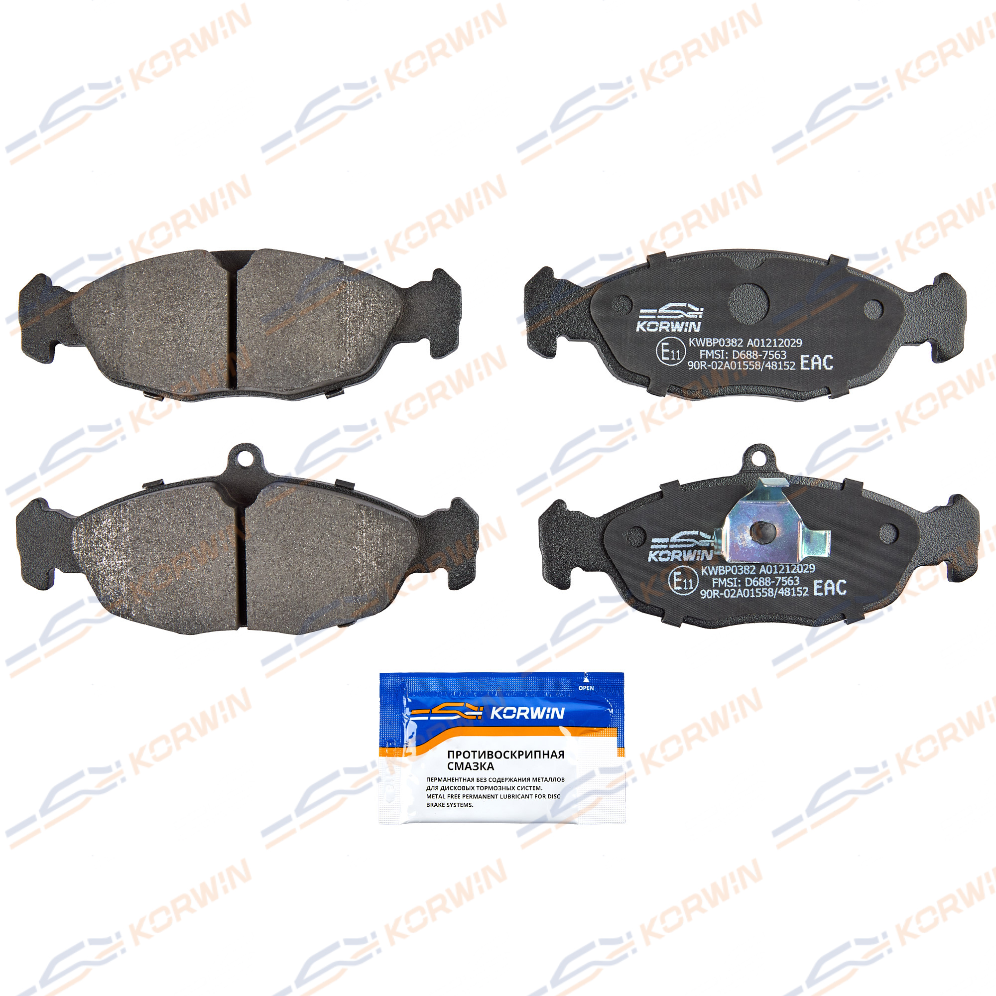 Колодки тормозные перед. Daewoo Nexia -08/Chevrolet Lanos 05-/Opel/ZAZ | перед | - KORWIN KWBP0382