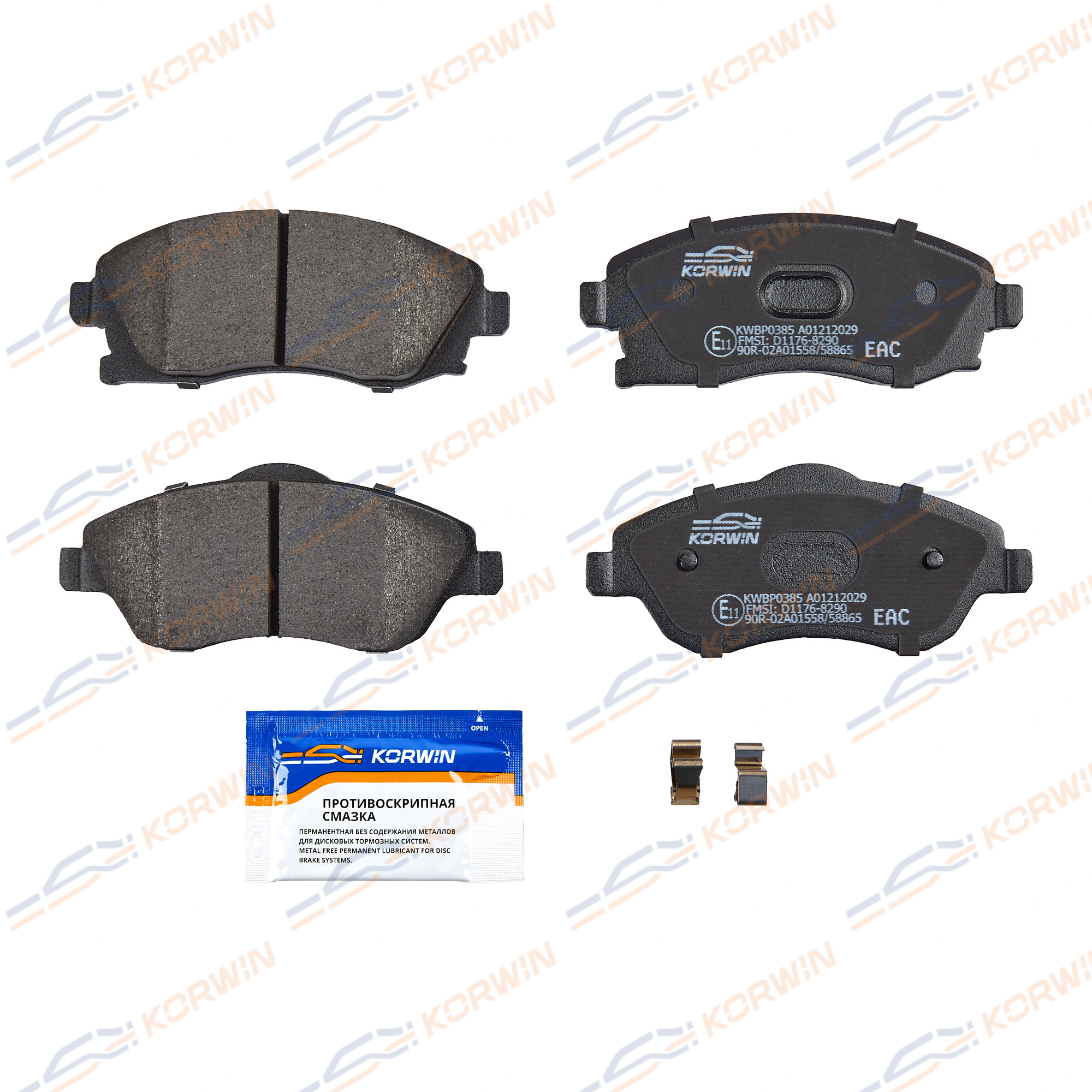 Колодки тормозные перед. Opel Combo (Box/Tour) 01-12/Corsa c 00-09 | перед | - KORWIN KWBP0385