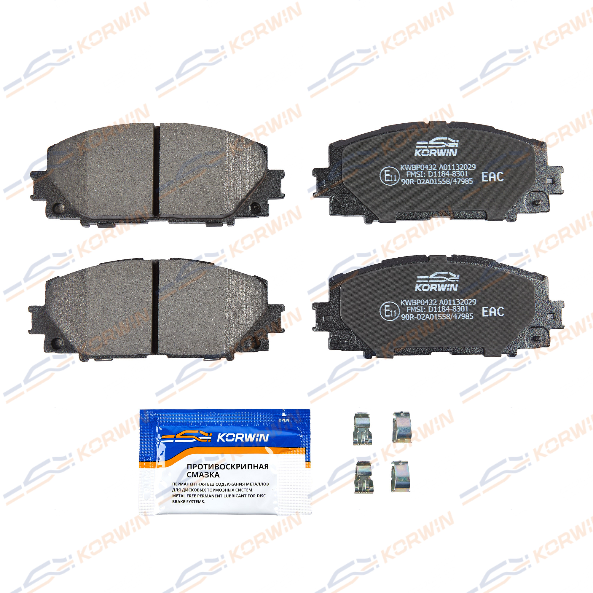 Колодки тормозные перед. Toyota Yaris (p9/p13) 05-/Prius (w30) 08-/Great Wall | перед | - KORWIN KWBP0432