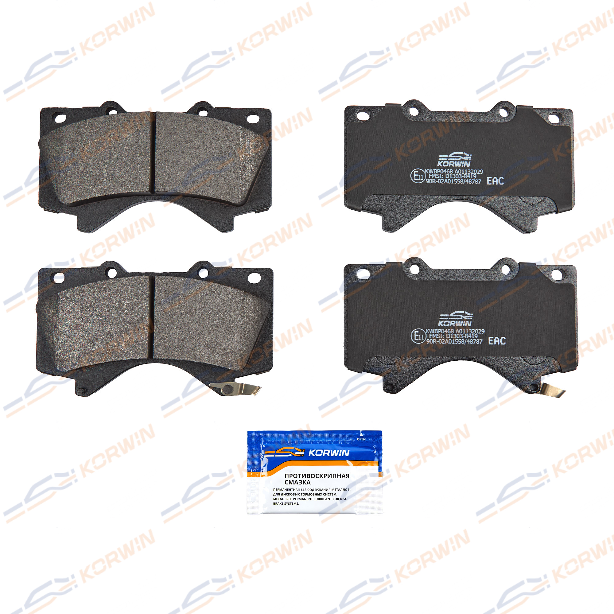 Колодки тормозные перед. Toyota Land Cruiser 200 07-/Tundra 06-/Lexus LX 07- | перед | - KORWIN KWBP0468