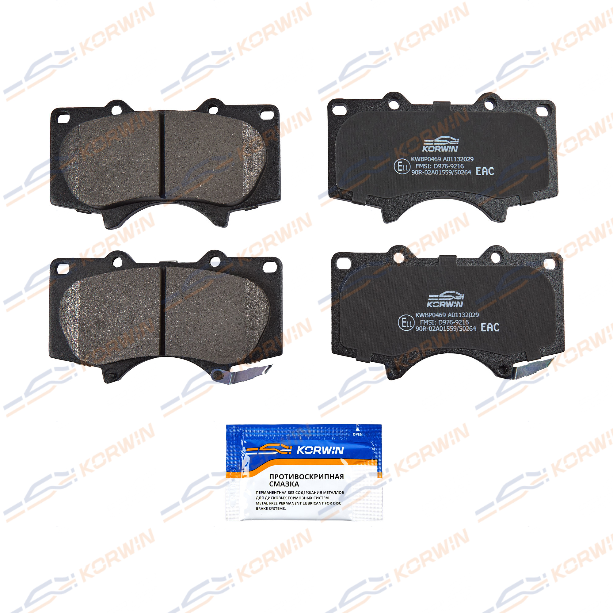 Колодки тормозные перед. Mitsubishi Pajero 06-/Toyota LC Prado (j120/j150) 02- | перед | - KORWIN KWBP0469