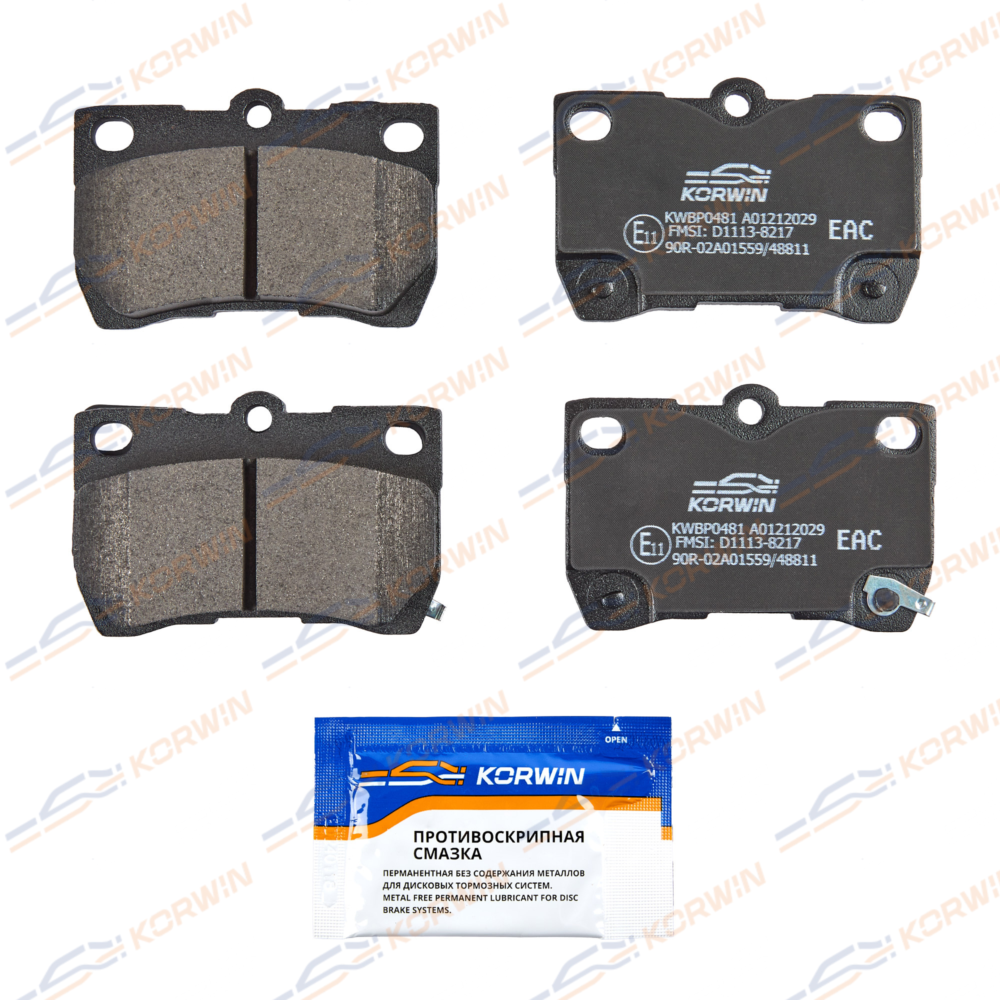 Колодки тормозные зад. Toyota Crown (s18-s21) 03-/Mark x i-ii 04-/Lexus IS 05- | зад | - KORWIN KWBP0481