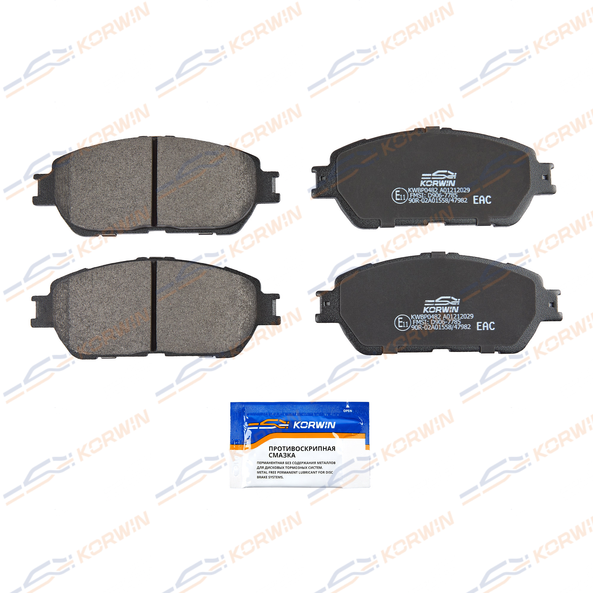 Колодки тормозные перед. Toyota Camry (v30) 01-06/Alphard (h1_) 03-/Estima 00- | перед | - KORWIN KWBP0482