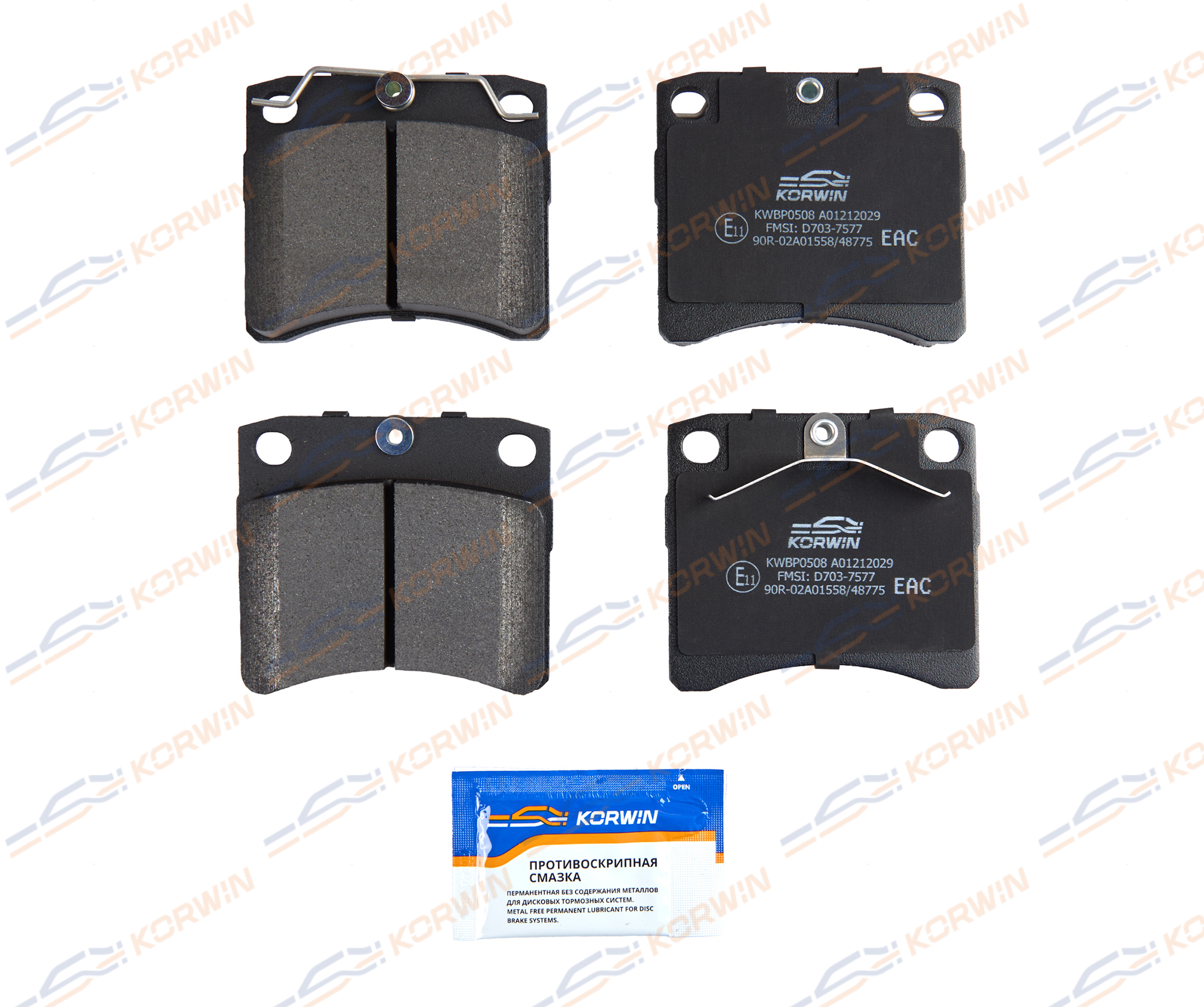 Колодки тормозные перед. VW T4 90-03 (+диск 15 ) | перед | - KORWIN KWBP0508