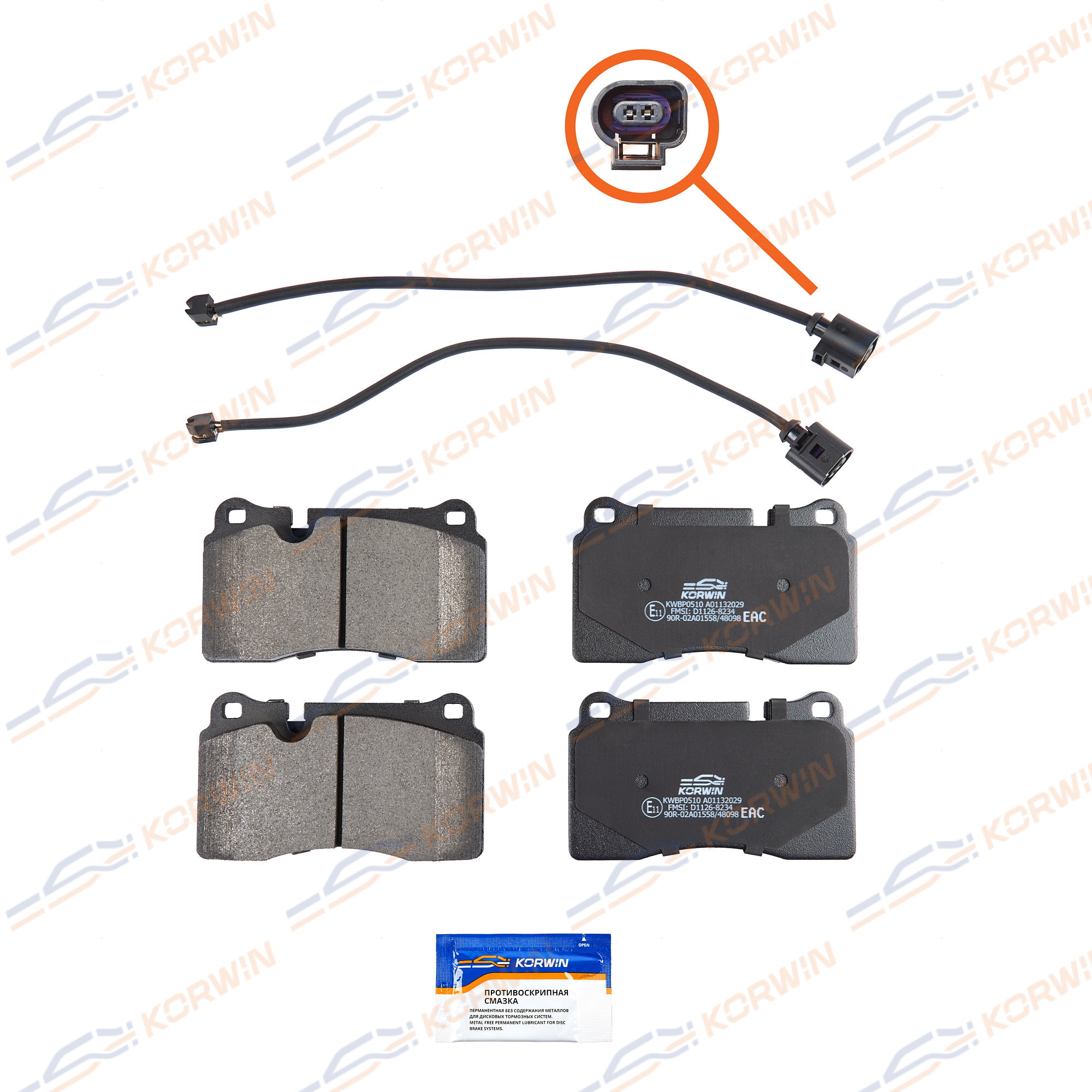 Колодки тормозные перед. VW Touareg i-ii (7l/7p) 02- | перед | - KORWIN KWBP0510