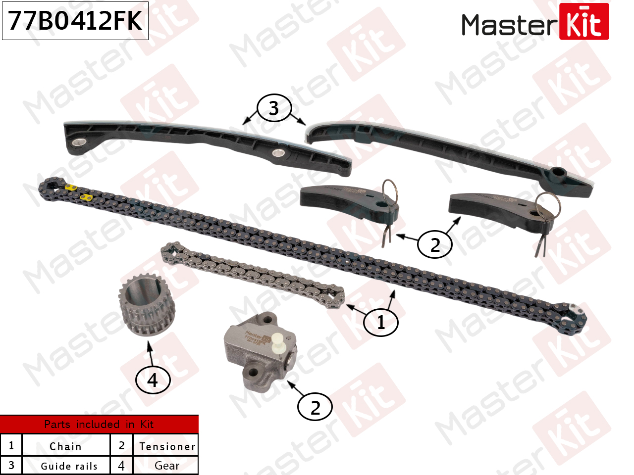 Комплект цепи ГРМ - Master KiT 77B0412FK