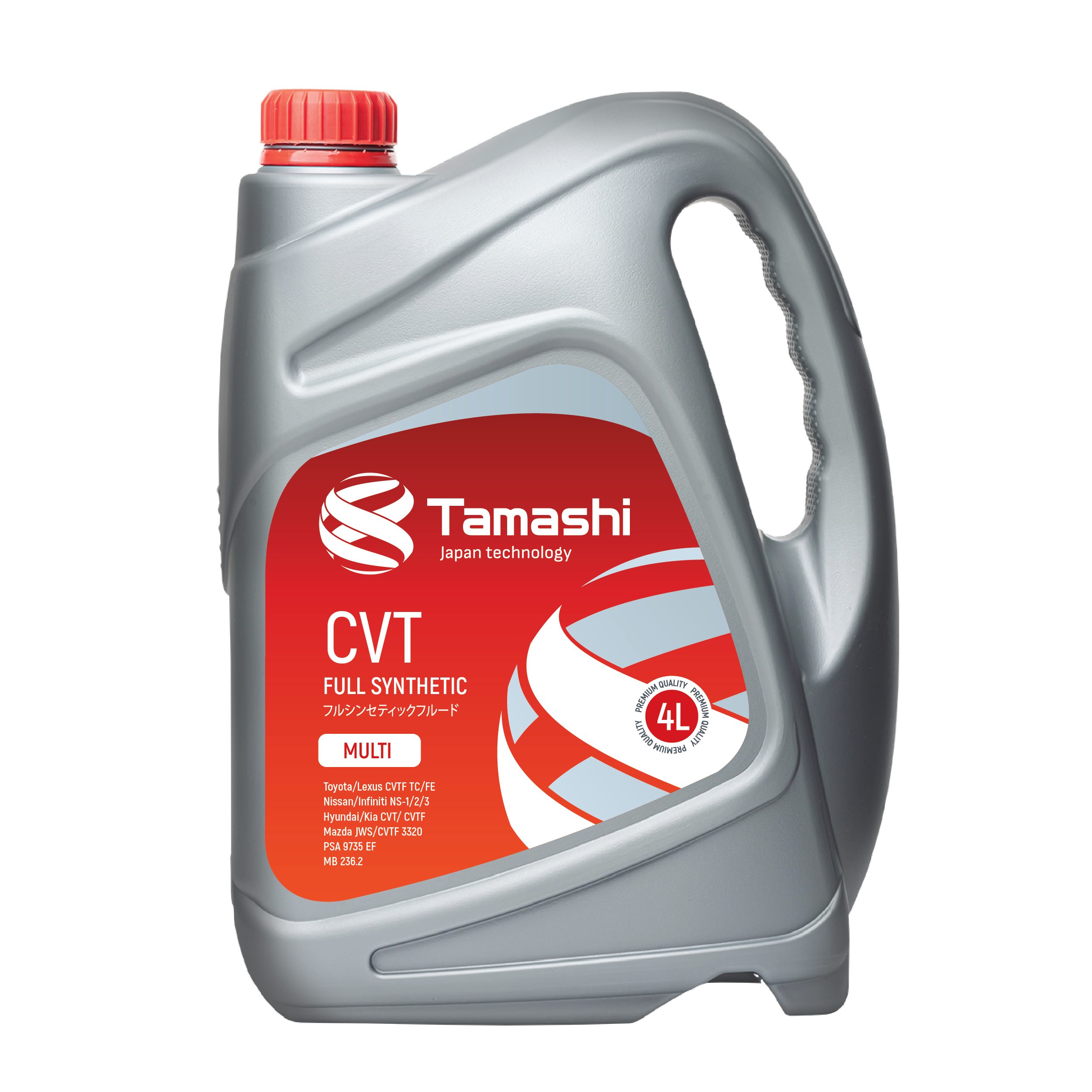 Жидкость трансмиссионная 4л CVT multi (ns2/ns3, tc/fe, jws, j4,j1, mb236.20, mercon C) - TAMASHI ATFTCVT4
