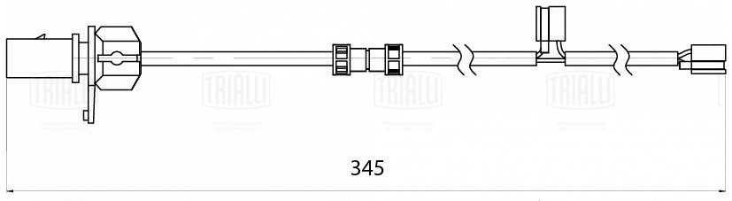Датчик износа колодок для а/м Audi A8 (10-) перед. l=345 | перед | - Trialli PFS 0188