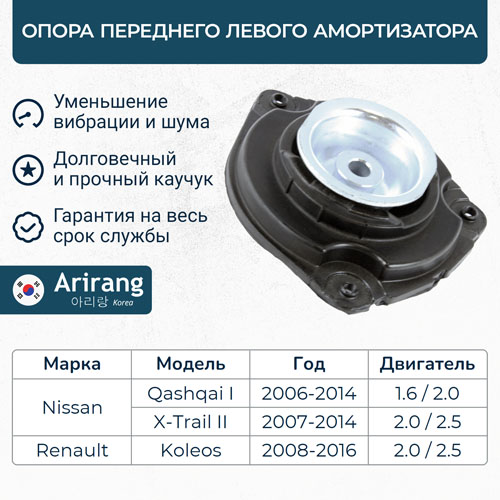 Опора переднего амортизатора левая