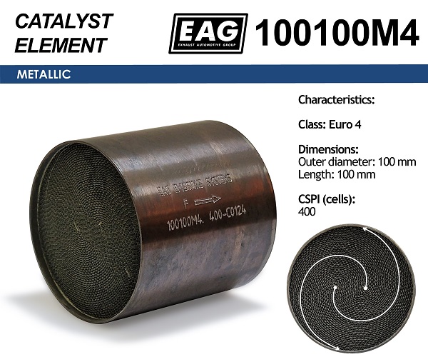 Каталитический блок металл. 100x100 Euro 4 - EAG 100100M4