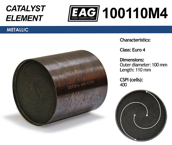 Каталитический блок металл. 100x110 Euro 4 - EAG 100110M4