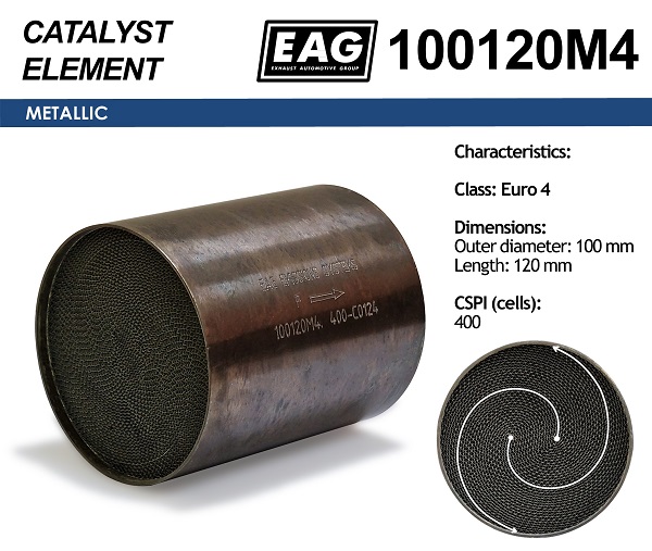 Каталитический блок металл. 100x120 Euro 4 - EAG 100120M4