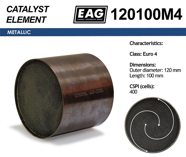 Каталитический блок металл. 120x100 Euro 4 - EAG 120100M4
