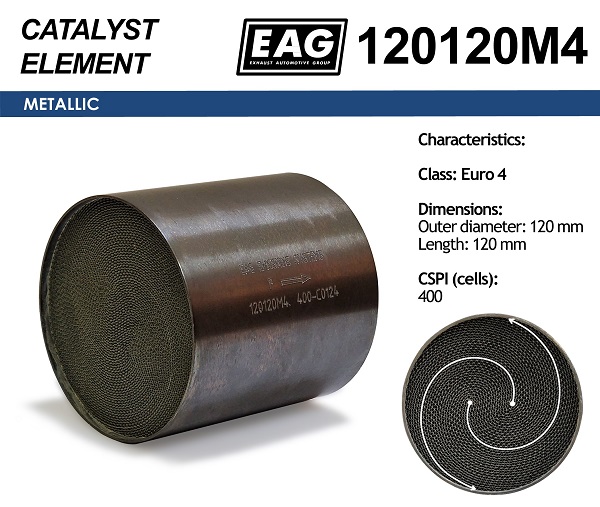 Каталитический блок металл. 120x120 Euro 4 - EAG 120120M4