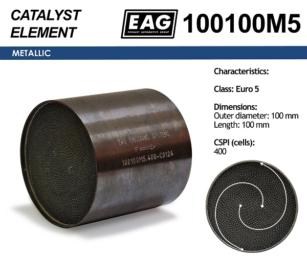 Каталитический блок металл. 100x100 Euro 5 - EAG 100100M5