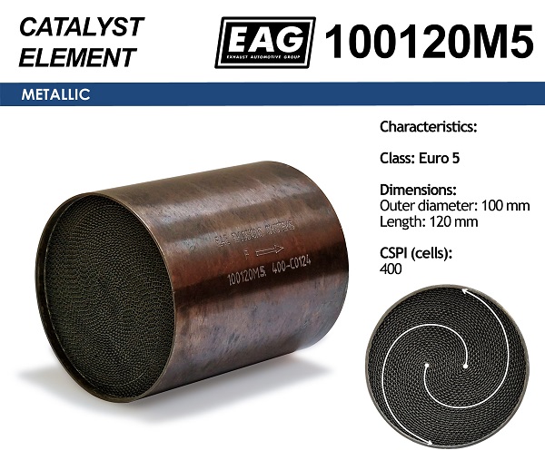 Каталитический блок металл. 100x120 Euro 5 - EAG 100120M5