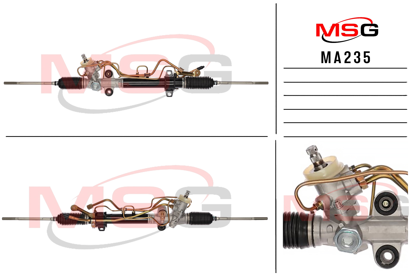 Рулевая рейка c ГУР новая Mazda Premacy 1999-2004 - MSG MA235