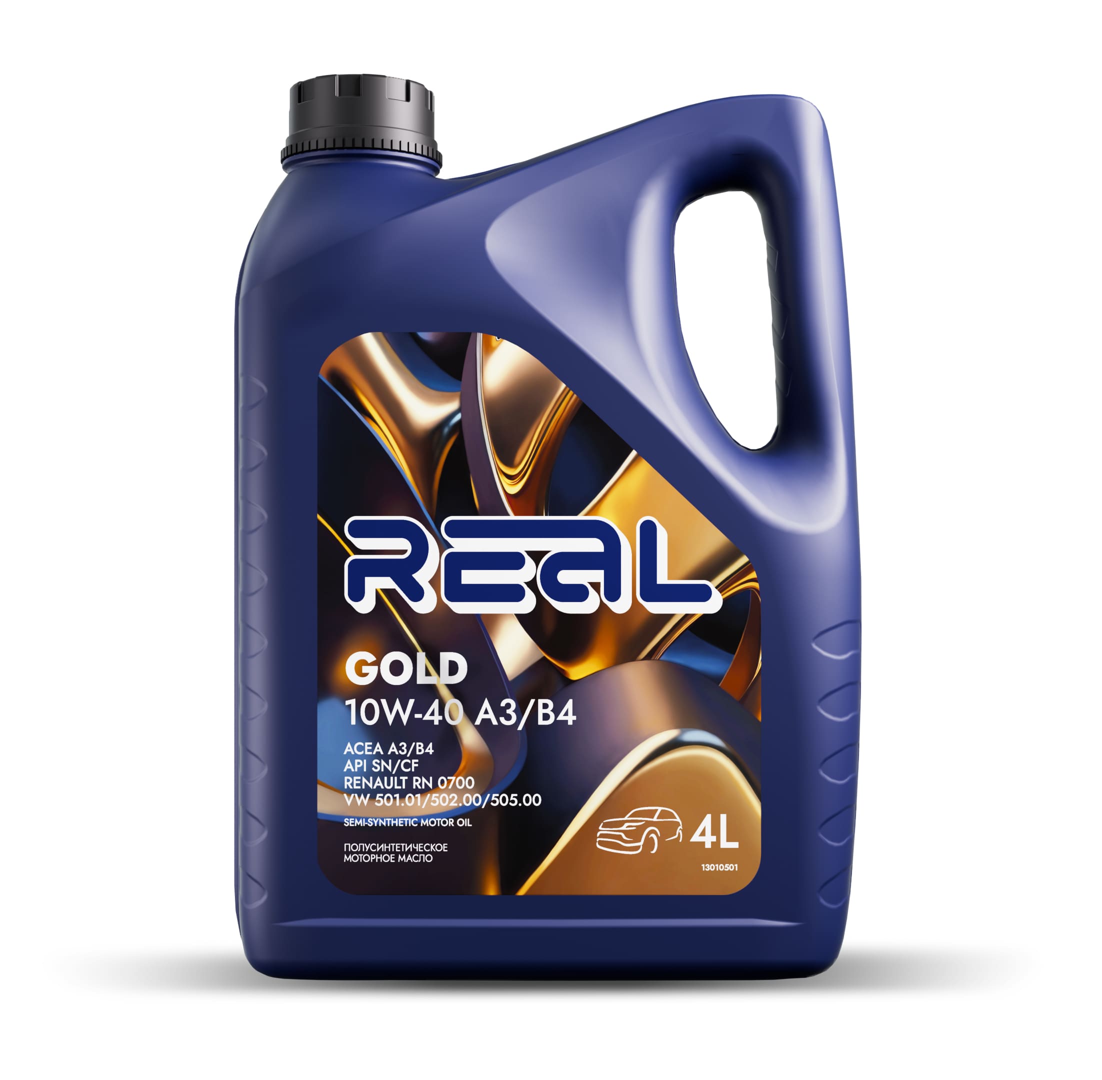 10w-40 gold a3/b4 4л (п/синт. мотор. масло) - Real G1030004