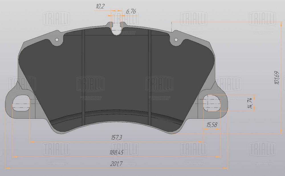 Колодки тормозные дисковые для автомобилей Ferrari 488 (15-) / F8 (19-) для карбон-керамических тормозных дисков | перед | - Trialli PFR 6100