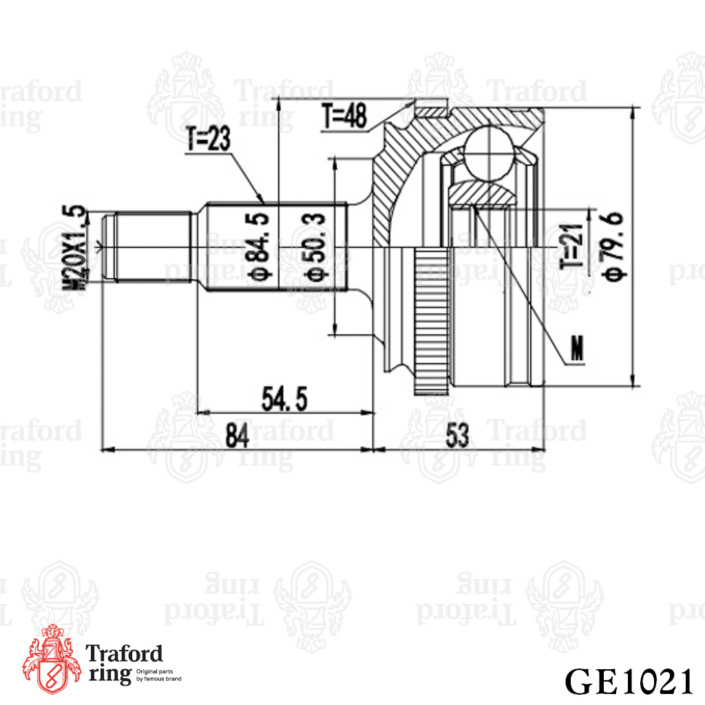 Шрус наружный, Лада Vesta (15-) (21 шлц.) - TRAFORD RING GE 1021